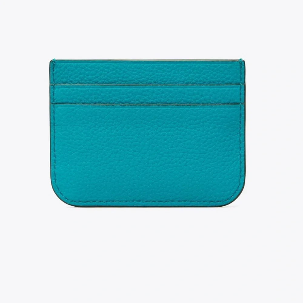 Tory Burch Eleanor Blue Jay Pebbled Leather cardholder